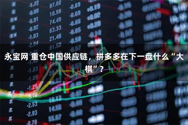 永宝网 重仓中国供应链,拼多多在下一盘什么“大棋”?