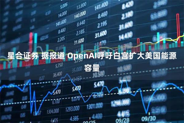 星合证券 据报道 OpenAI呼吁白宫扩大美国能源容量